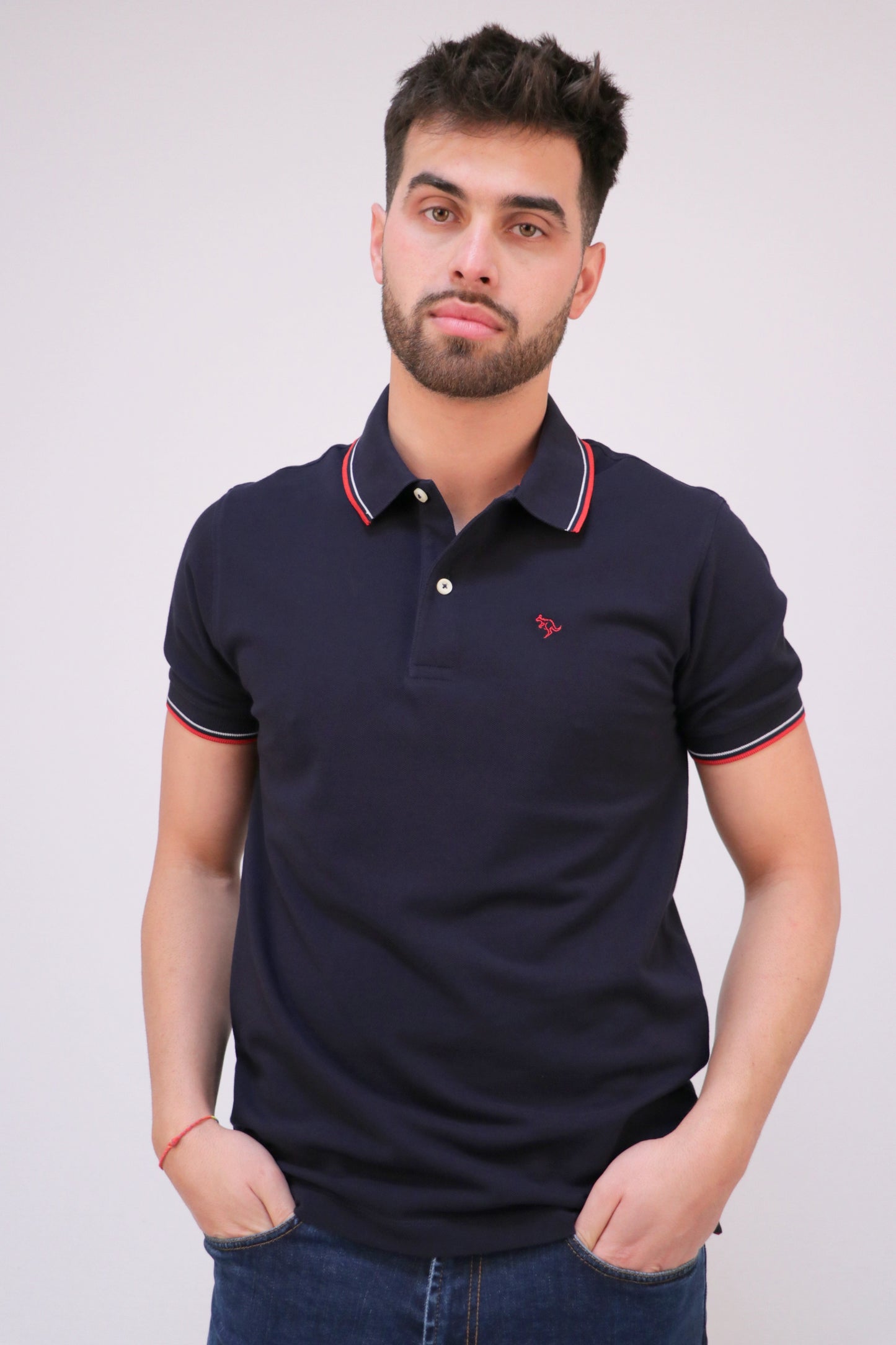 Polo Piqué Gola Com Riscas