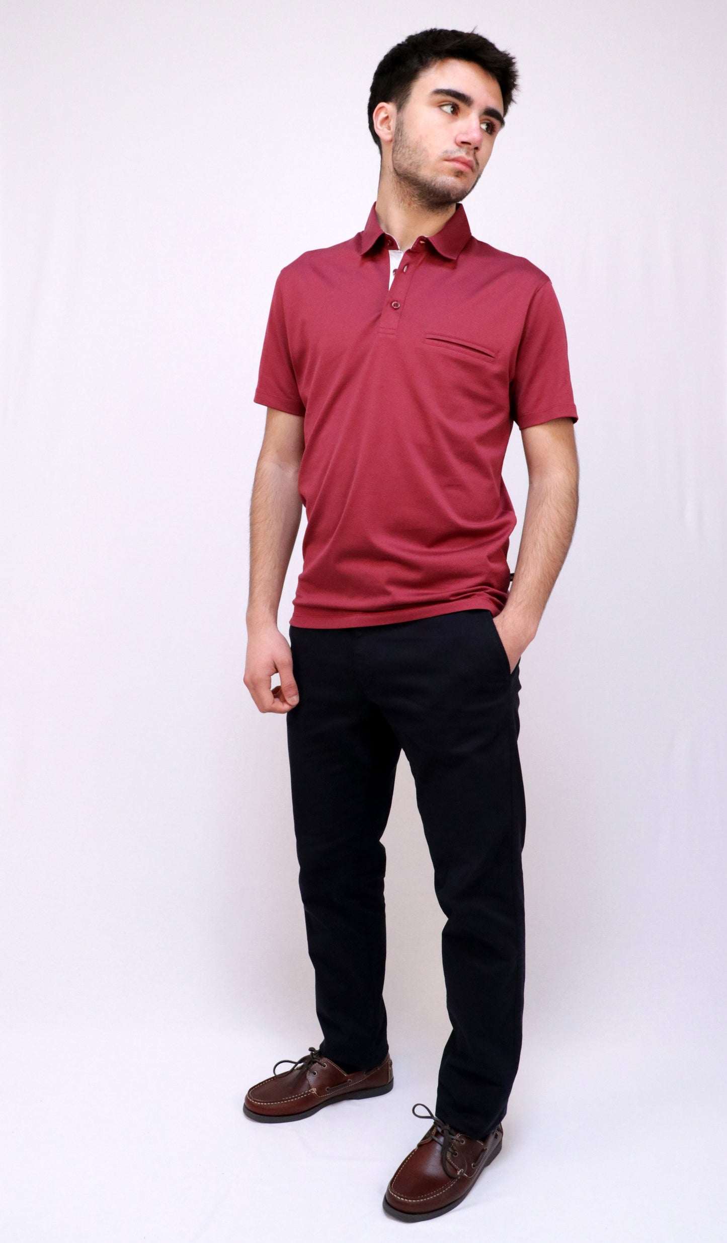 Polo Jersey PGM com Bolso e Colarinho
