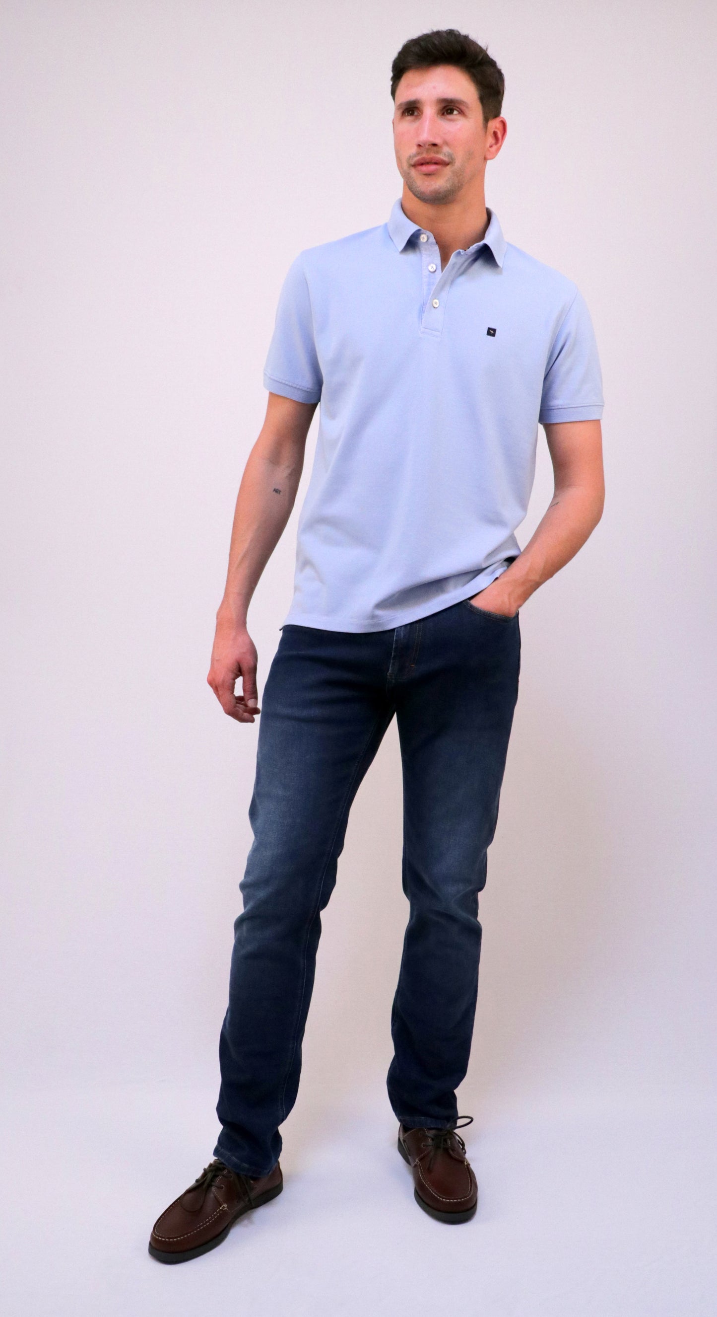 Polo Piqué com Pé de Gola Oxford