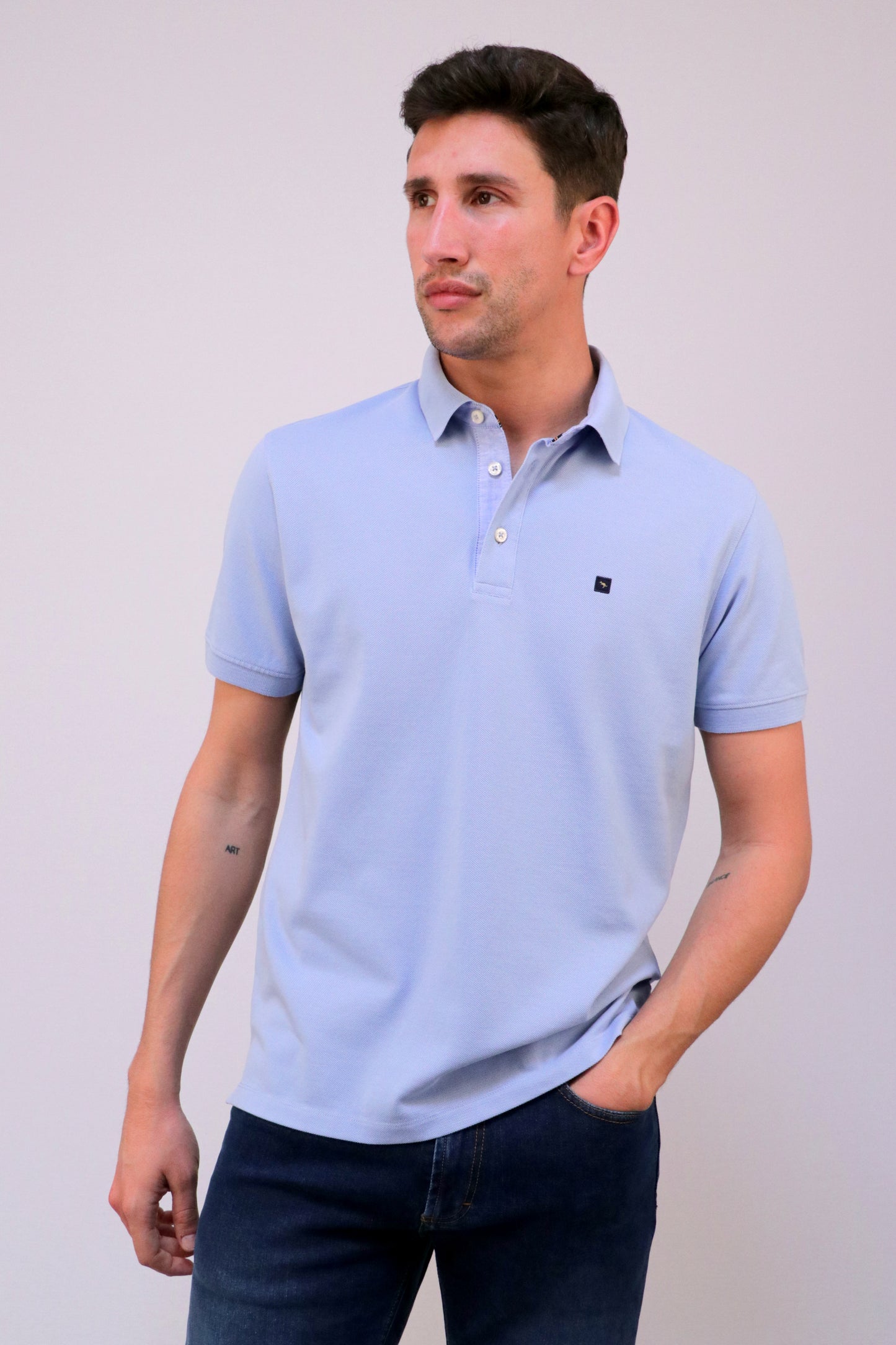 Polo Piqué com Pé de Gola Oxford