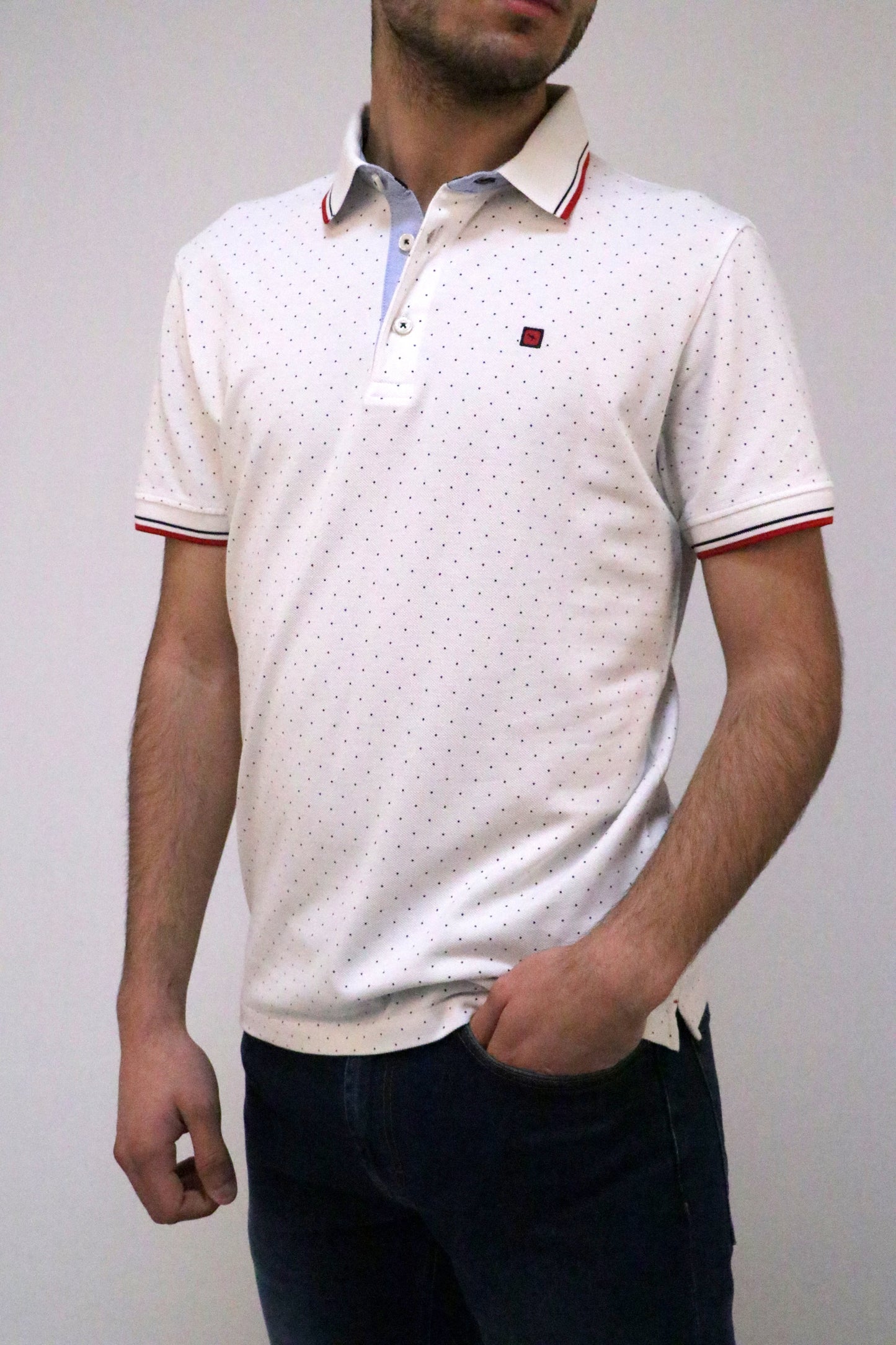 Polo Piqué Estampado Manga Curta